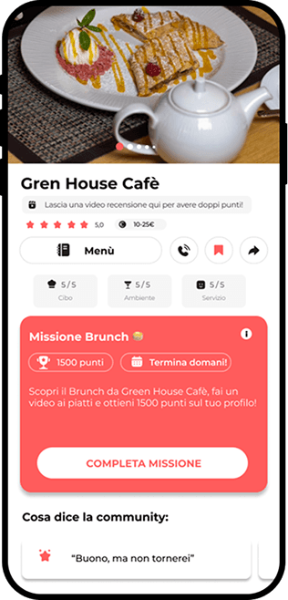 App missions section mockup