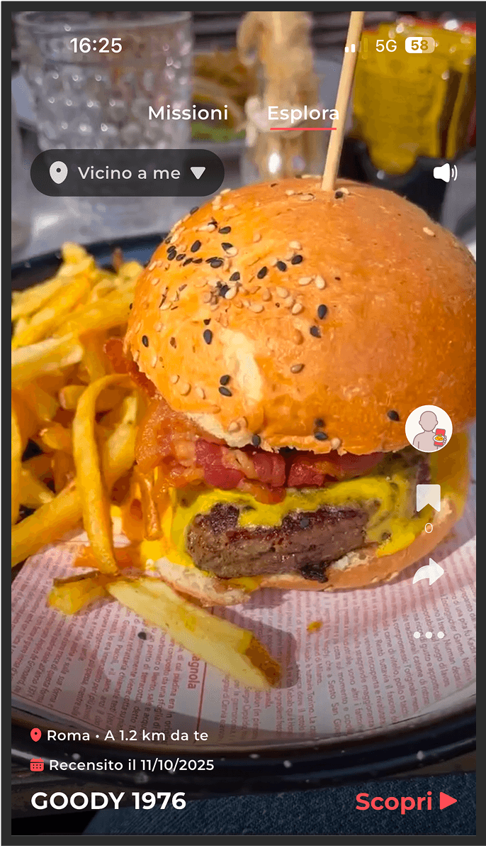 Mockup dell'app mobile